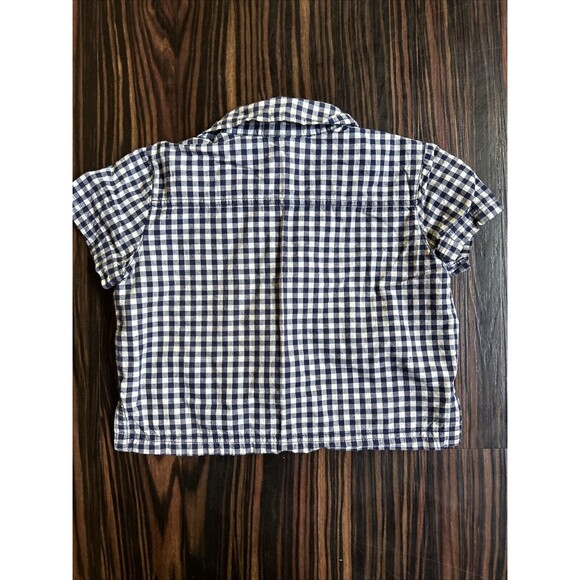 Disney Babies Mickey Mouse Frog Embroidered Boys Button Up Shirt Sz 12 Mo Y2K - Picture 4 of 4